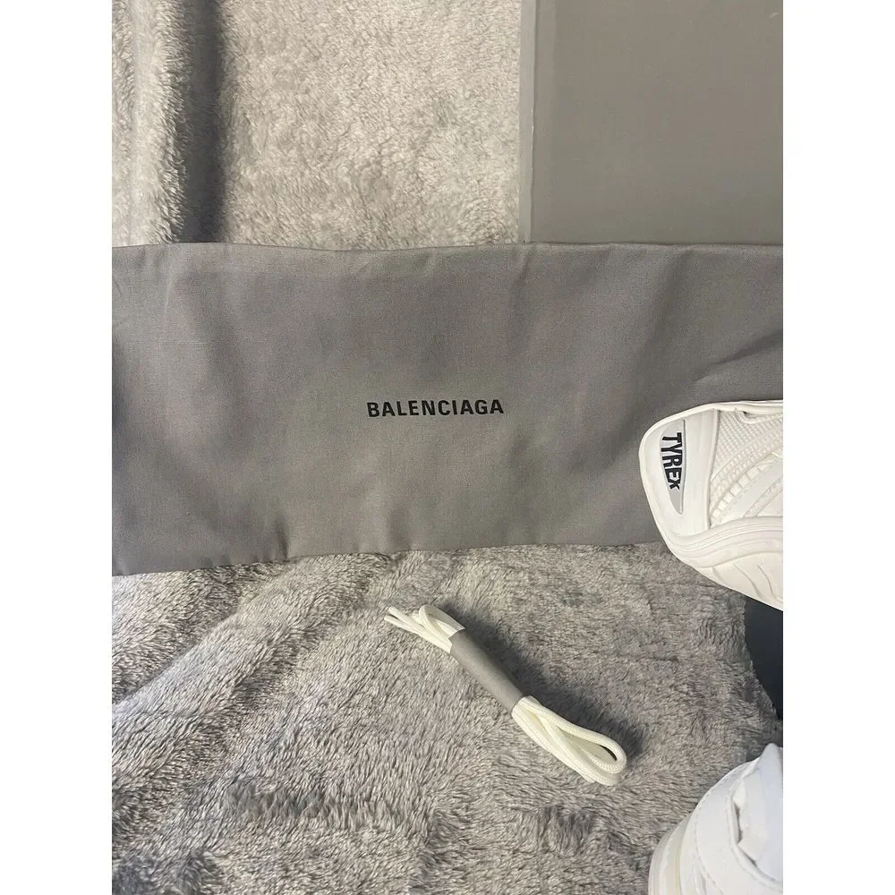Balenciaga White Rubber and Mesh Tyrex Sneakers Monochrome Size  EU 38/US 7.5